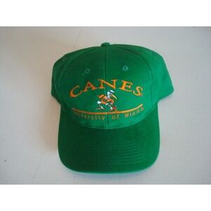 MIAMI HURRICANES BAR SPLIT   90S STRAPBACK BEACH GOLF  HAT CAP VINTAGE D1